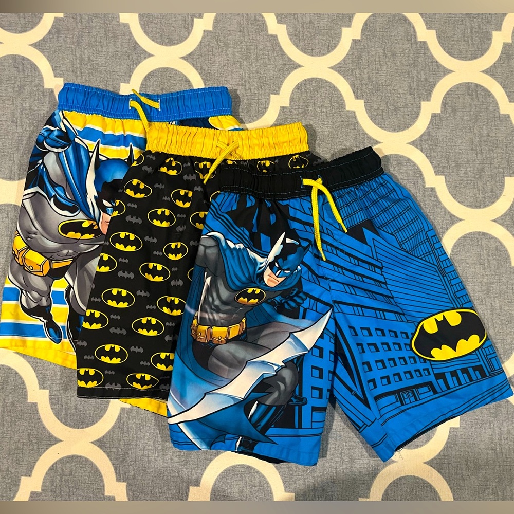 3 Pack Toddler Batman Swim Trunks - 5T